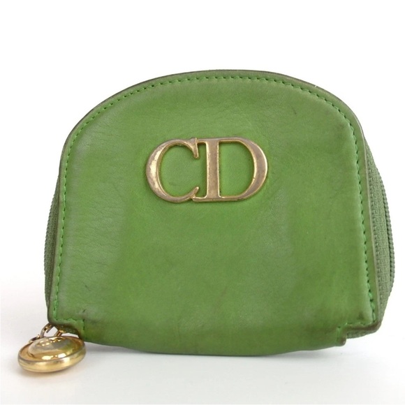 Dior Green Cosmetic Bag with Gold Accents - Picture 1 of 5